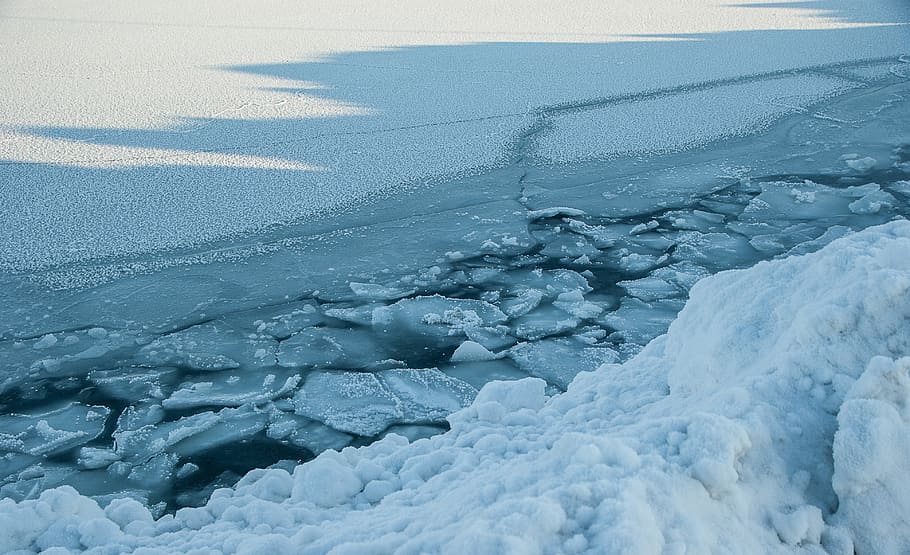landscape photography of snow, ice, ice floe, sea jelly, artic ocean, HD wallpaper