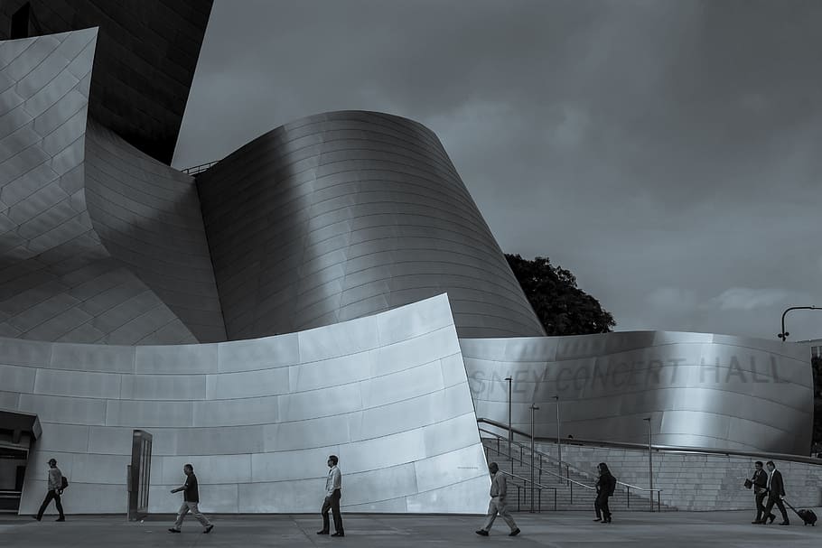 architecture, building, infrastructure, design, disney concert hall HD wallpaper