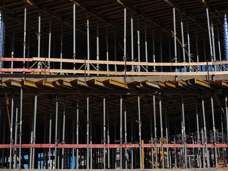 support, strive, shell, home, scaffold, build, site, work, construction work HD wallpaper