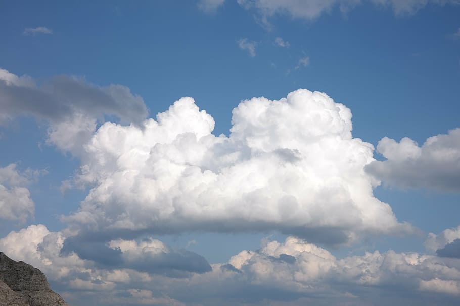 cumulus clouds, sky, cloudiness, clouded sky, white, clouds form HD wallpaper