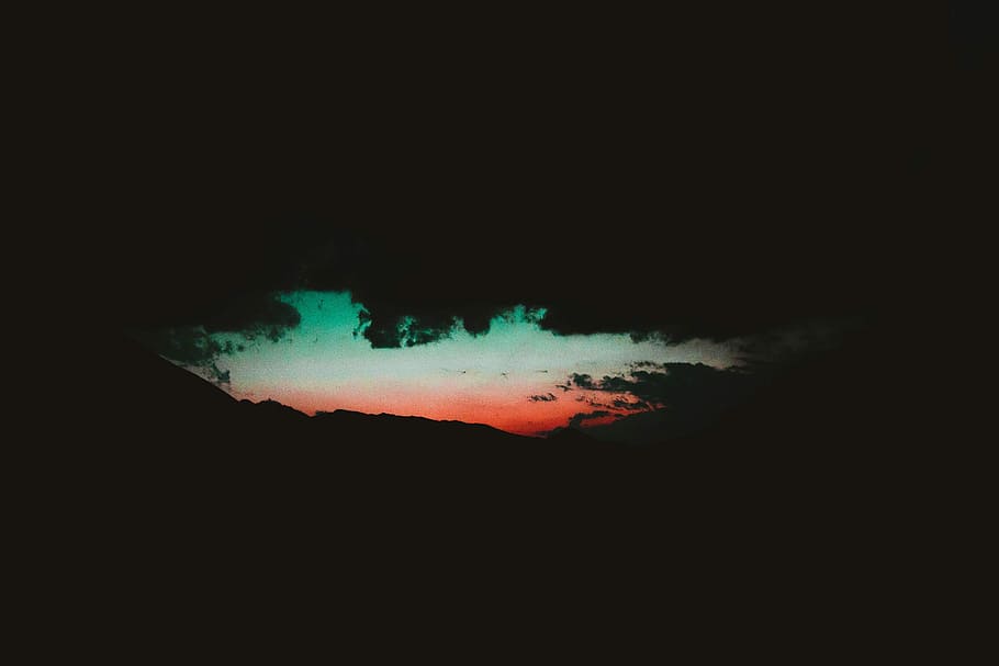 untitled, sky, green, red, cloud, dark, cloud - sky, no people HD wallpaper