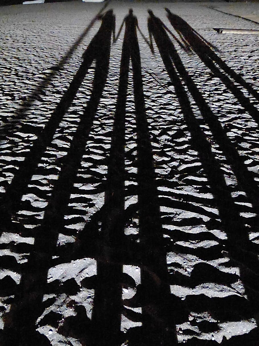 sand, beach, shadow, long, twilight, silhouette, personal, human HD wallpaper