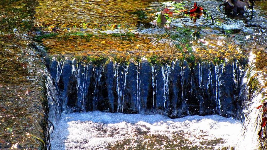 Water, Drainage, Flow, flowing, storm drain, nature, waterfall HD wallpaper