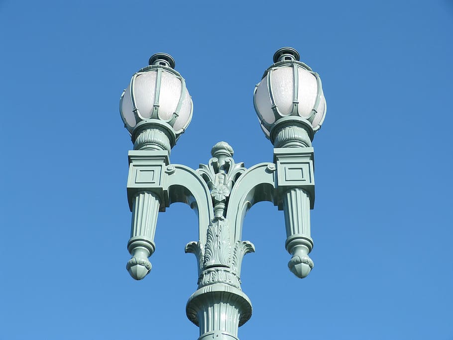 lamp posts, lampposts, streetlight, street lamp, art deco, city lights, HD wallpaper