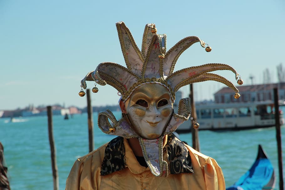 HD wallpaper: Carnival, Harlequin, Venezia, mask - disguise, looking at camera - Wallpaper Flare