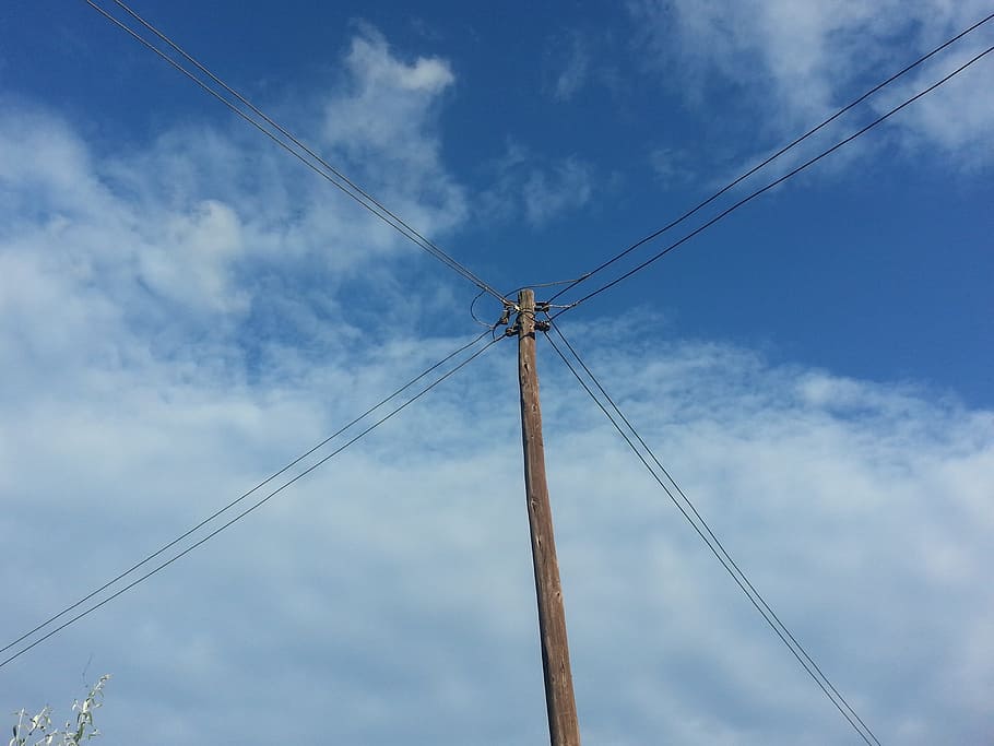 pole, electric pole, light, clouds, cloud - sky, low angle view HD wallpaper