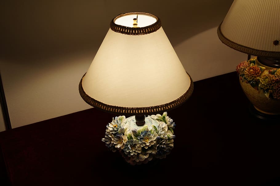 Stand, Flower, Lights, flower stand, electric lamp, indoors HD wallpaper