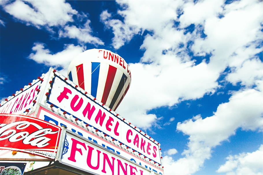 Funnel Cakes storefront during daytime, person, taking, photo, HD wallpaper