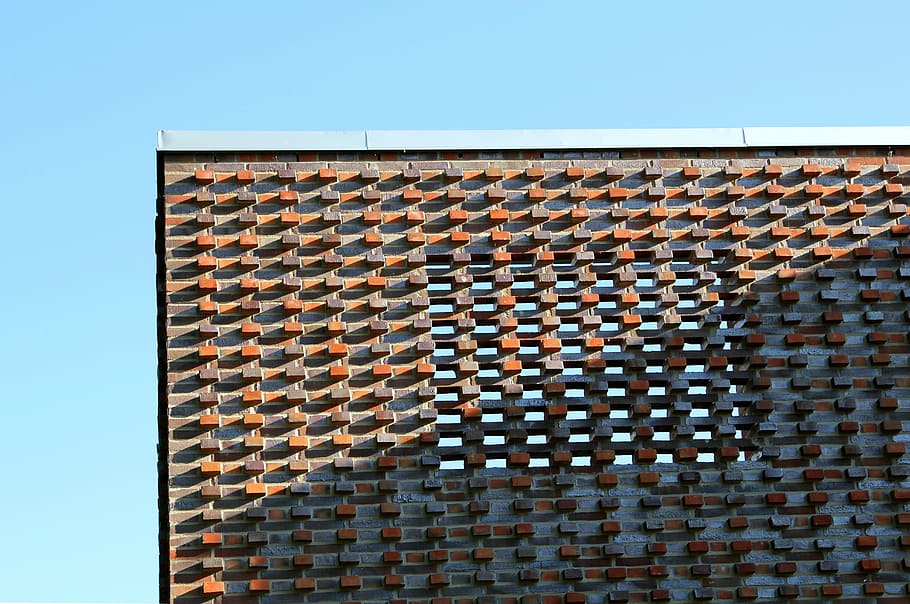 malmö, brick, pattern, building, sky, building exterior, architecture HD wallpaper