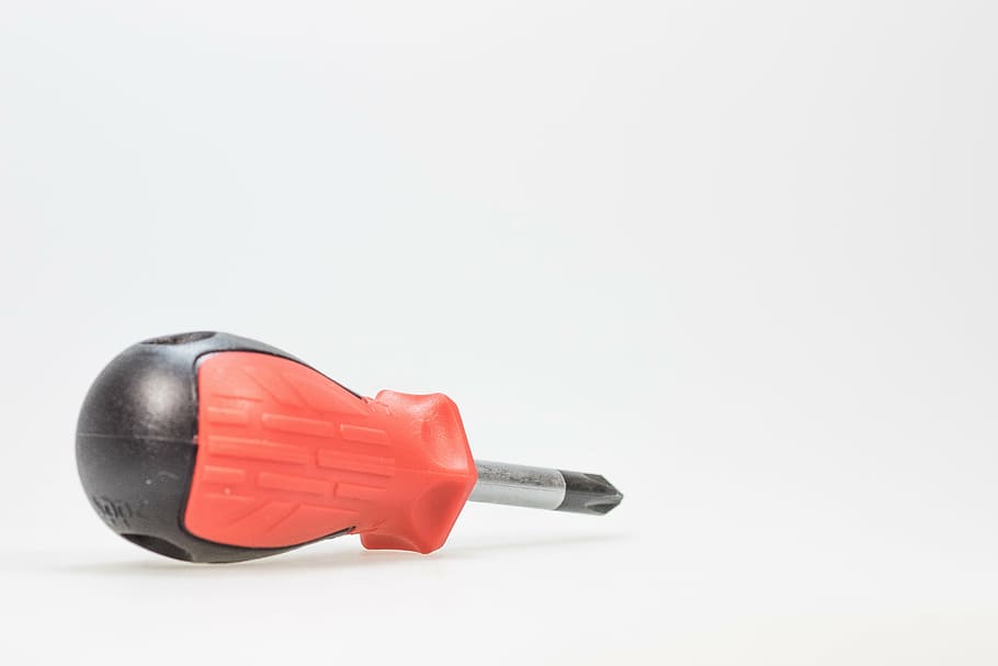 screwdriver, tool, craft, red, phillips, metal, head, background HD wallpaper
