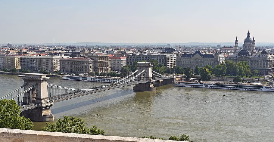 Budapest, Chain Bridge, Danube, Overview, million city, capital HD wallpaper
