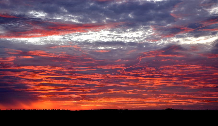 sunset, against light, clouds in the sun, fire clouds, cloud - sky HD wallpaper