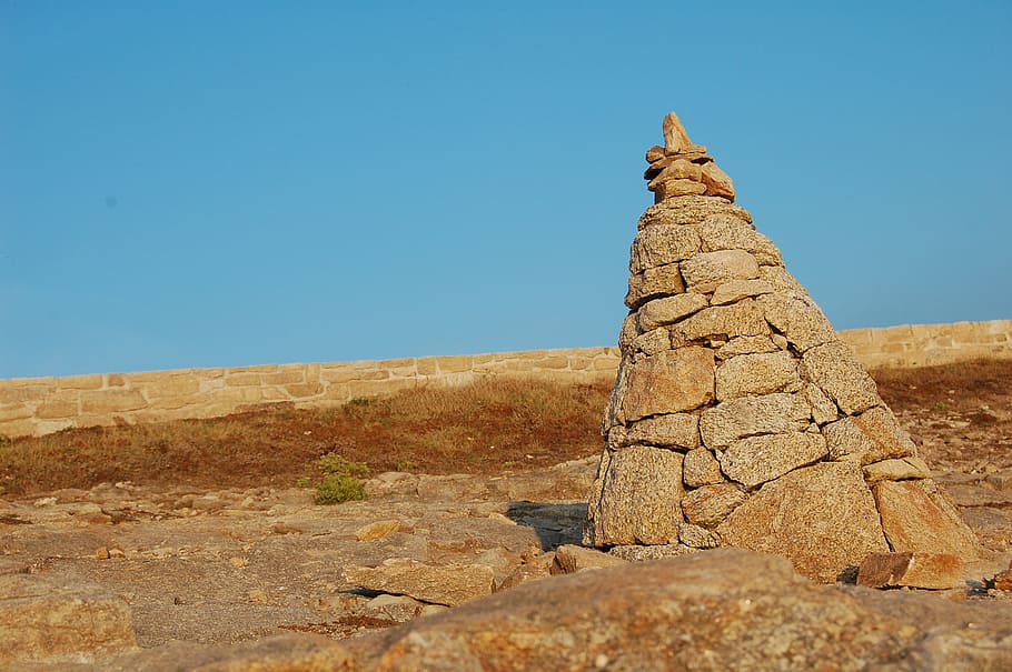 brittany, stones, tower, sky, solid, rock, blue, rock - object HD wallpaper