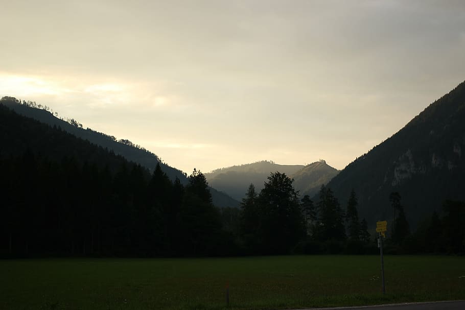 mountains, alpine, sunset, austria, sky, beauty in nature, tranquil scene HD wallpaper
