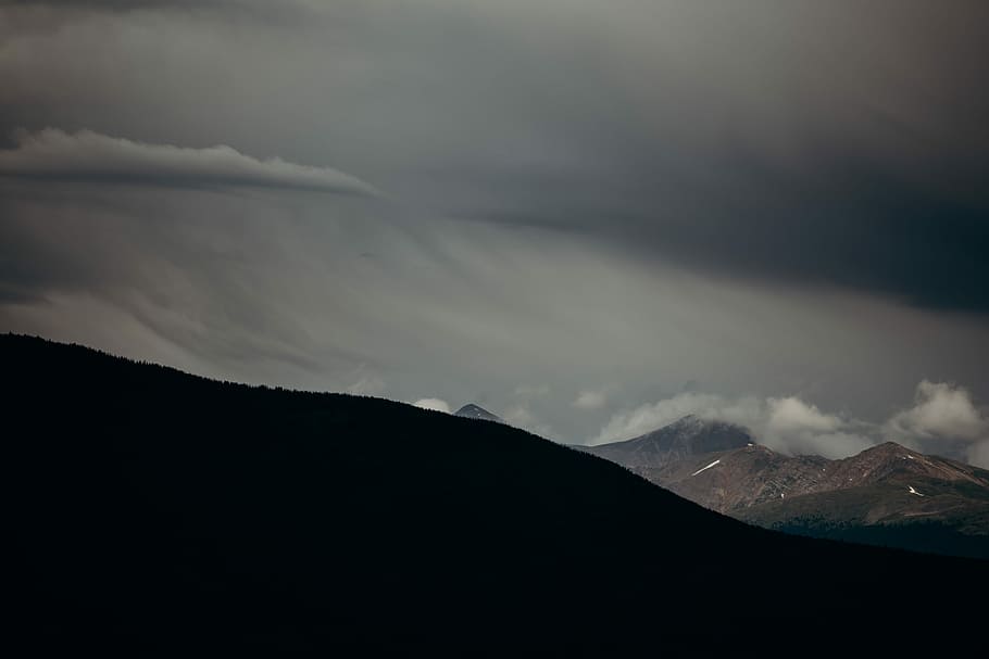 landscape photography of mountain, mountain under white clouds HD wallpaper