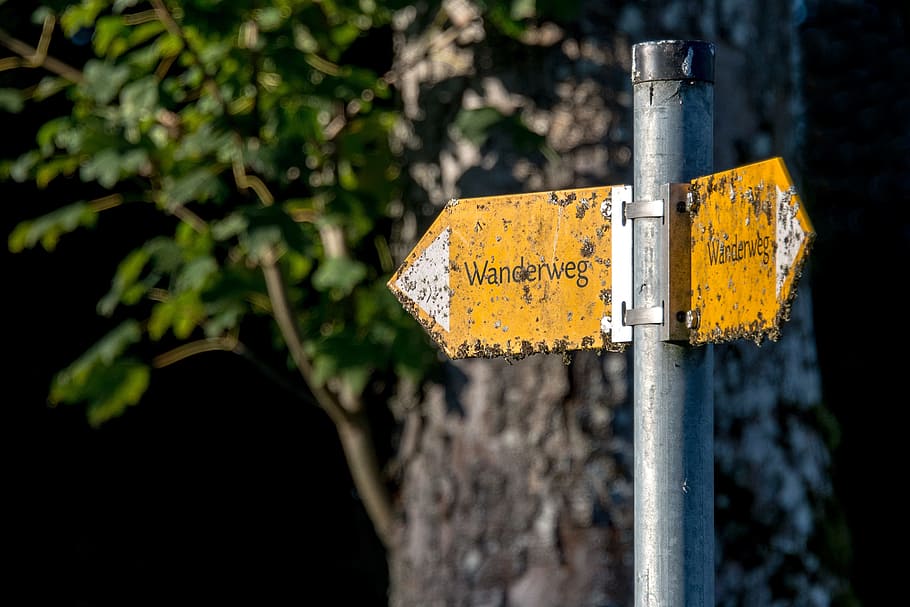 trail, directory, shield, direction, signposts, nature, hiking HD wallpaper