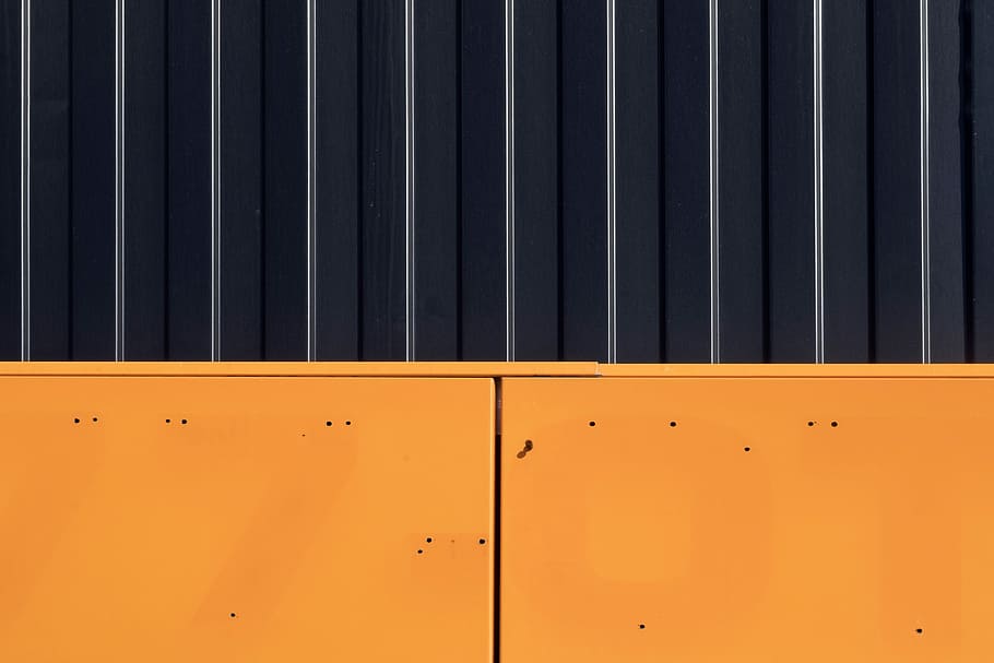 photo of yellow door with grill, untitled, texture, orange, architecture HD wallpaper