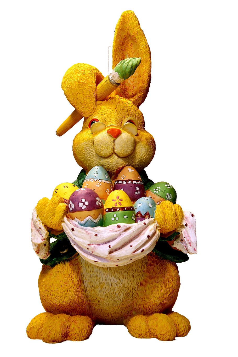 brown easter bunny holding eggs figurine, Hare, Bunny, Rabbit, HD wallpaper