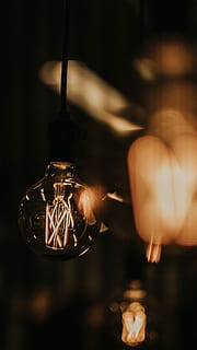 closeup photo of incandescent lamp, focus photography of pendant lamp HD wallpaper