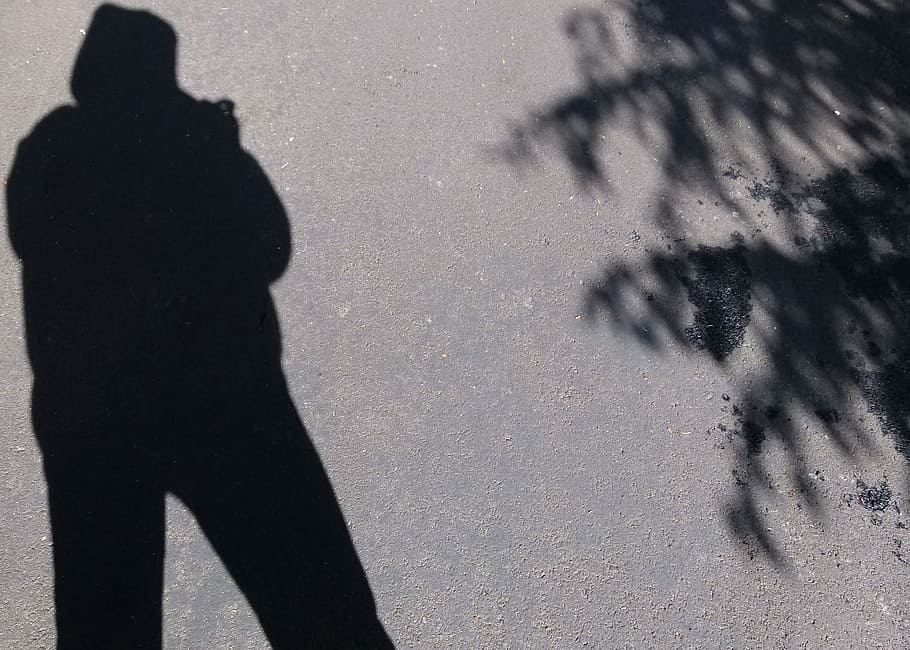 shadow, person, human, asphalt, silhouette, street, road, focus on shadow HD wallpaper