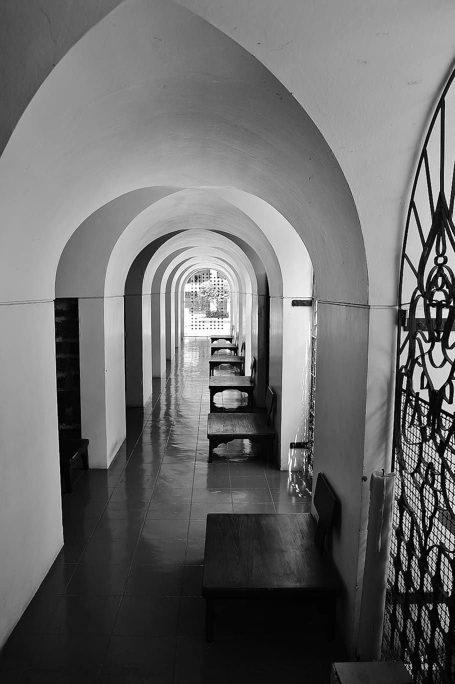 Temple, Corridor, Architecture, Building, buddhism, reflection HD wallpaper