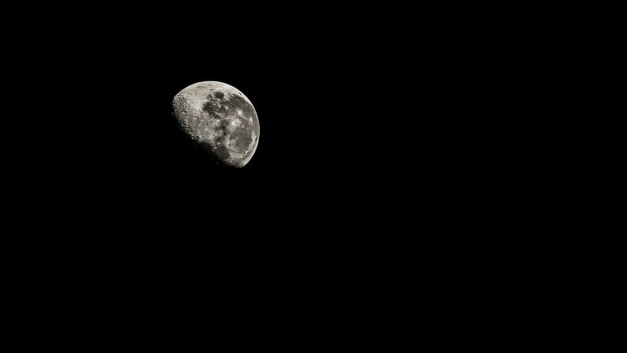 moon, night, sky, dark, lunar, space, astronomy, planetary moon HD wallpaper