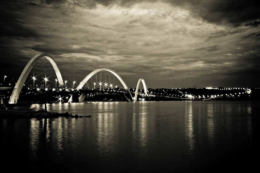 Third Bridge, Jk, Brasilia, blue, sky, brazil, goggles, landscape, HD wallpaper