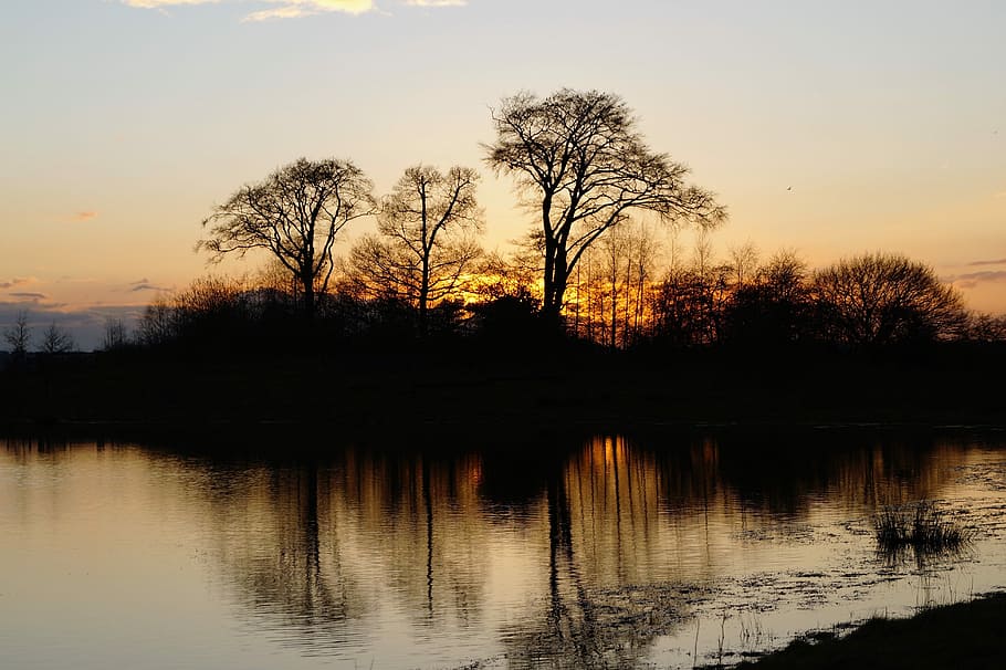 Dusk, Sun, Sun, Down, Sunset, Landscape, sun down, nature, evening HD wallpaper