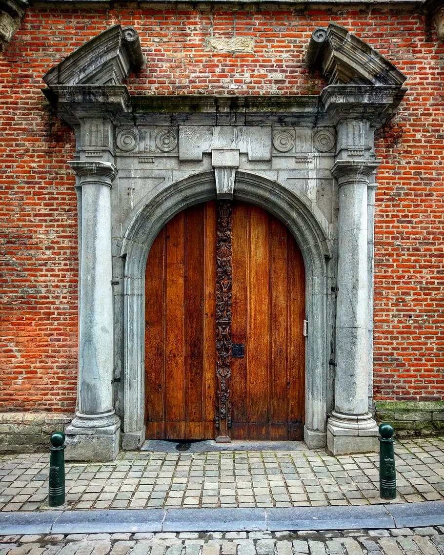 architecture, door, facade, old, gate, ancient, entrance, building exterior HD wallpaper