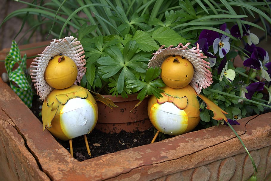 garden, decoration, easter, funny, garden decoration, food HD wallpaper