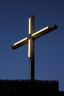 bamberg, cross, lighting, christianity, religion, crucifix HD wallpaper