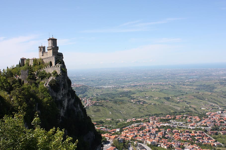 Italy, San Marino, Castle, City, Vision, view, architecture, HD wallpaper