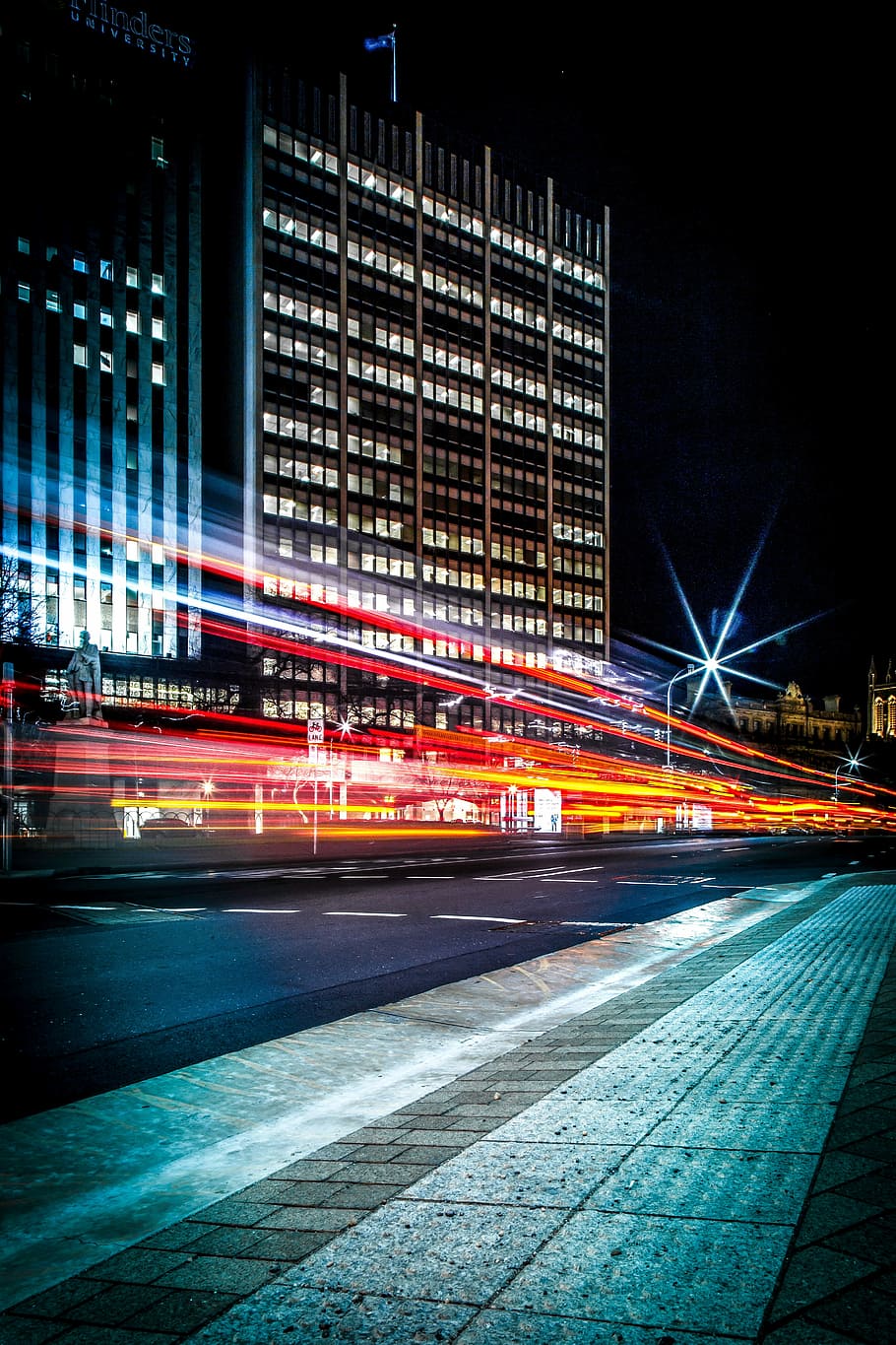 time laps road during night time, traffic, street, urban Scene HD wallpaper