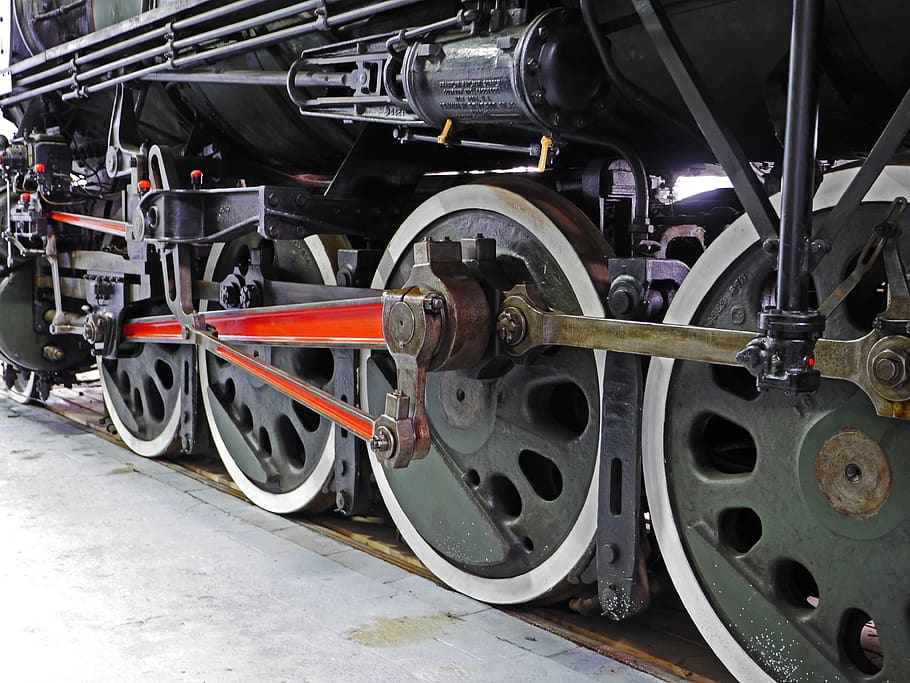 steam locomotive, drive, chassis, drive rod, connecting rods