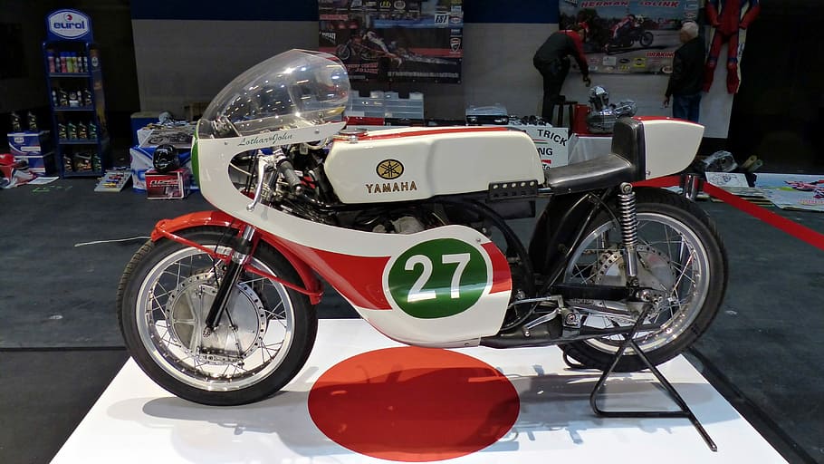 Exhibition, Fair, Motorcycle, Oldtimer, old motorcycle, transportation HD wallpaper