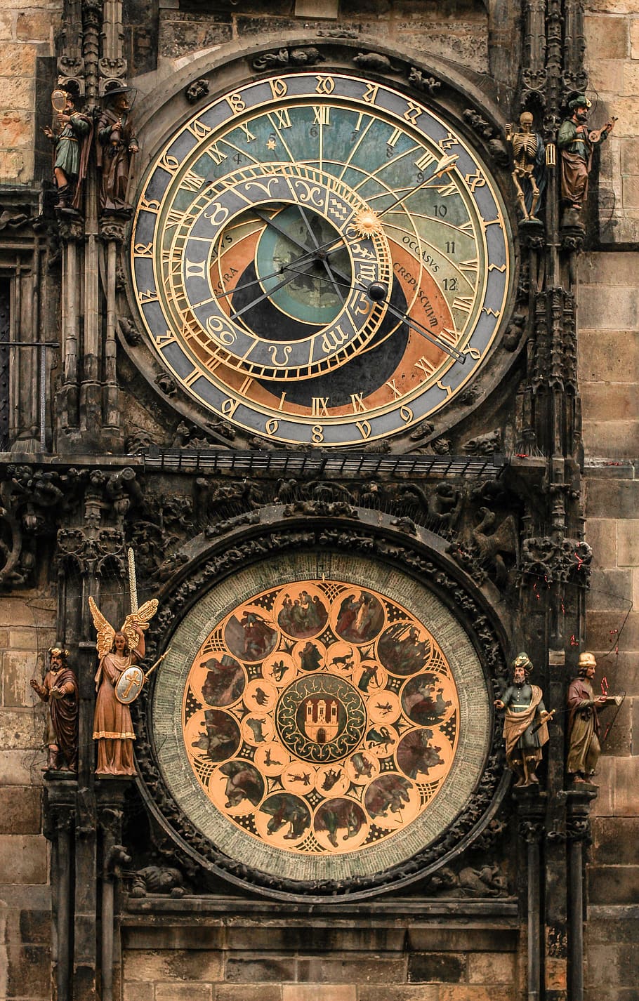 Prague, Clock, Town, Town Hall, Old Town, historically, capital, HD wallpaper