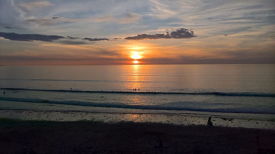 sunset, beach, golden, water, sky, sea, scenics - nature, beauty in nature HD wallpaper