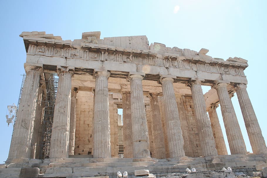 greece, athens, architecture, temple, column, holiday, monuments HD wallpaper