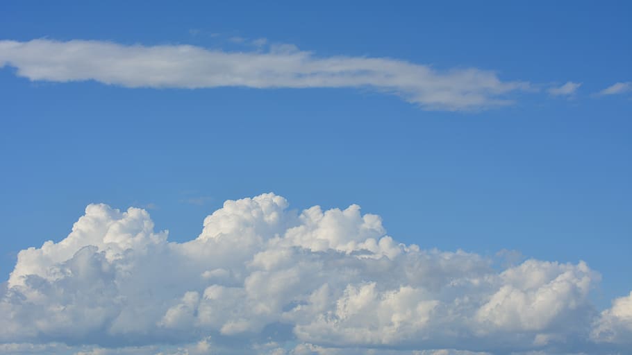 clouds, cumulus, sky, storm, rain, cloudy, blue, nature, weather HD wallpaper