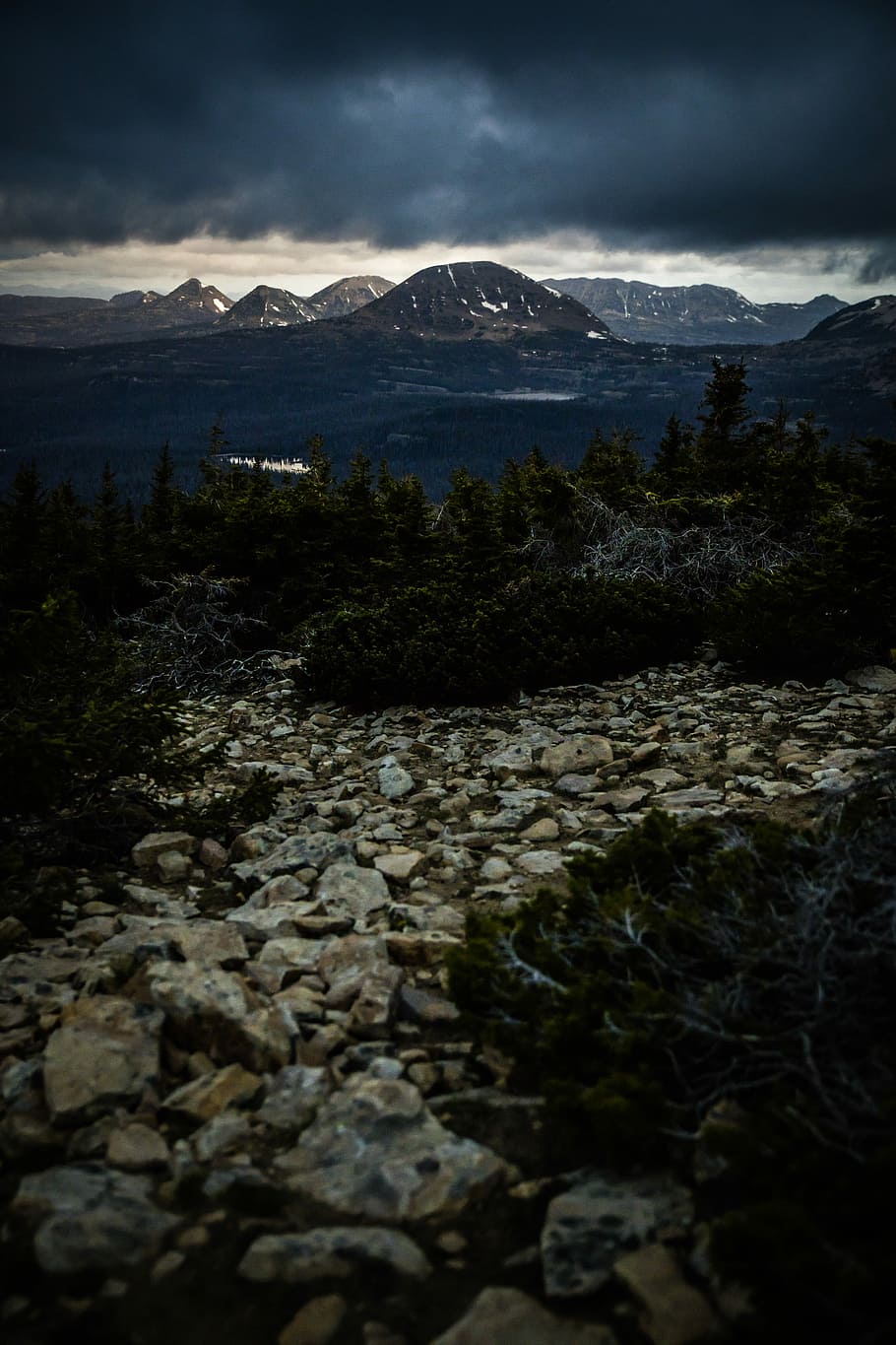 landscape photo of mountain, aerial photo of rocky mountain, sky HD wallpaper