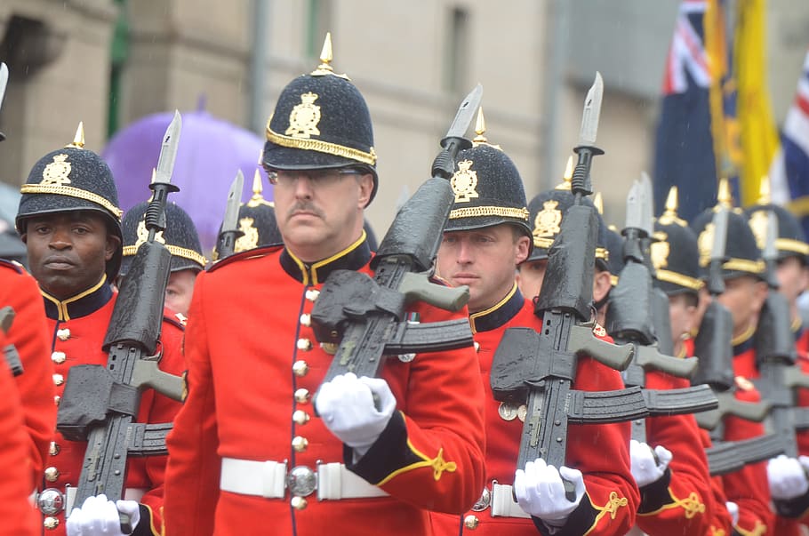 army, guns, uniform, parade, military, soldier, rifle, clothing HD wallpaper