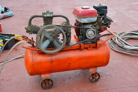 orange air compressor, Generator, Equipment, pressure, machine HD wallpaper