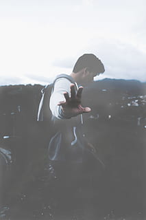 man carrying backpack, Will you, miss me, when I’m Gone, guy HD wallpaper