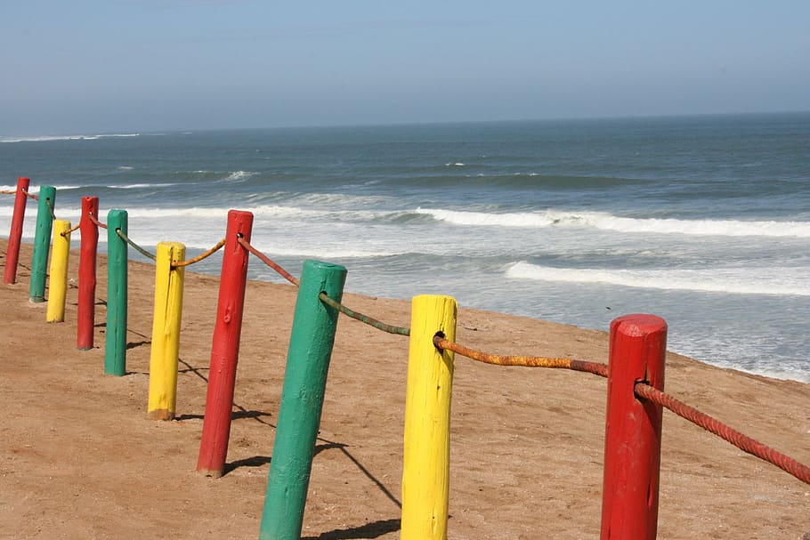 namibia, beach, sea, water, horizon over water, sky, land, nature HD wallpaper