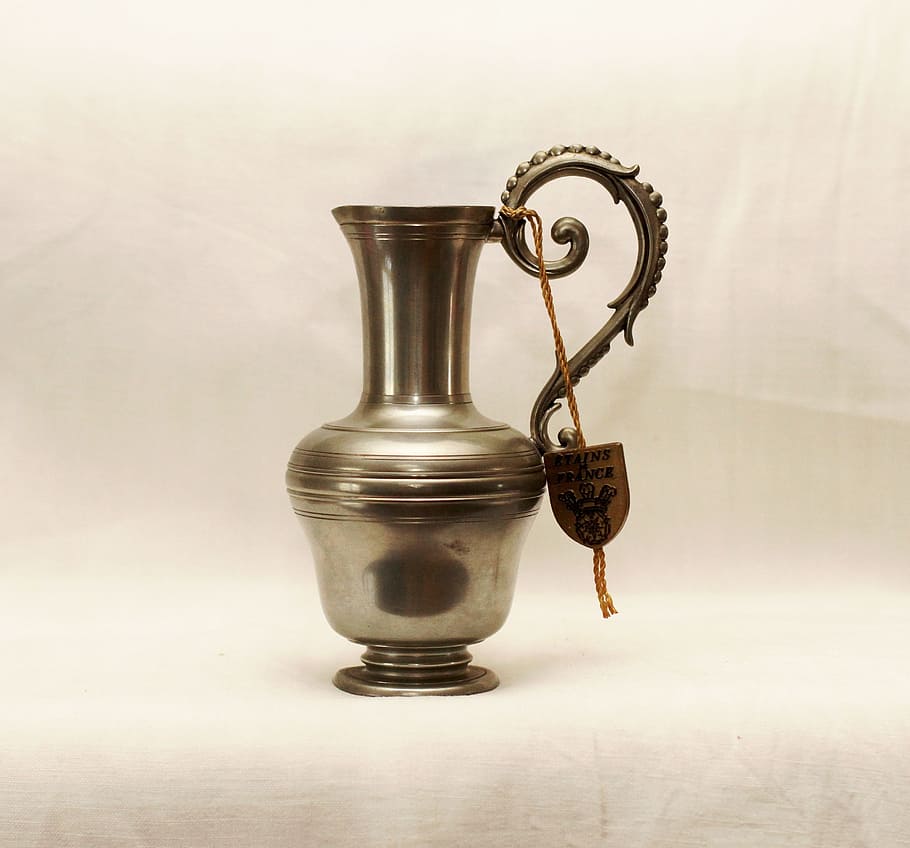 pitcher, tin, pottery, indoors, still life, no people, metal HD wallpaper