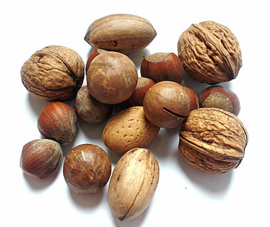 assorted nuts, walnut, brazil nut, hazelnut, brazil nuts, nut mix HD wallpaper