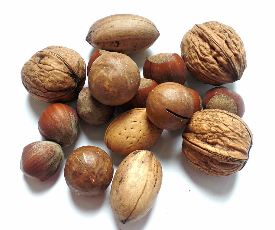 assorted nuts, walnut, brazil nut, hazelnut, brazil nuts, nut mix HD wallpaper