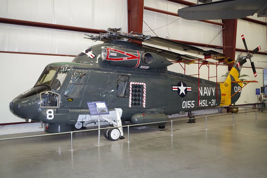 helicopter, navy, museum, air force, transportation, mode of transportation HD wallpaper