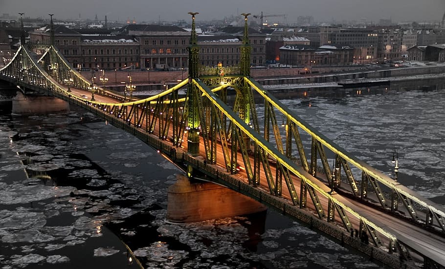 Budapest, Hungary, Danube, river, bridge - Man Made Structure, HD wallpaper