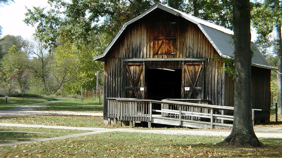 barn, scenery, rustic, fence, rural Scene, wood - Material, HD wallpaper